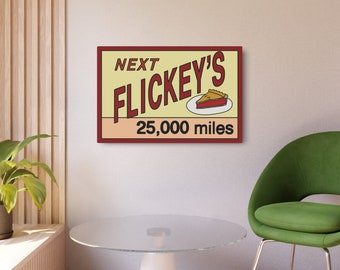 Cartel artístico de metal de 25.000 millas de Simpsons Flickey (30x20)