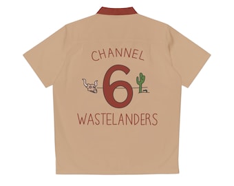Simpsons Channel 6 Wastelanders - Camiseta hawaiana del equipo de bolos