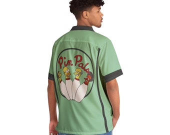 Camisa hawaiana del equipo de bolos de los Simpsons Pin Pals