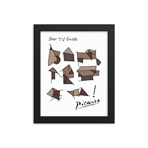 Simpsons Framed Print -  Picasso's TV Guide letter (8x10in)