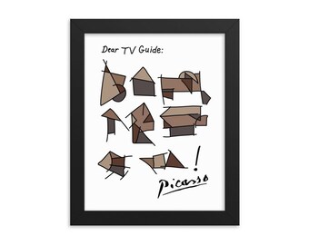 Impresión enmarcada de Los Simpson: Carta de Picasso a la Guía de TV (20 x 25 cm)