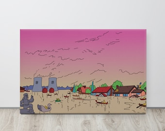 Impresión en lienzo de Los Simpsons: Springfield inundada - Marge Simpson