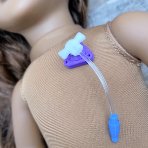 Port-A-Cath for Doll or Stuffed Animal, central line toy for stuffies, accessible Port toy, Oncology doll.
