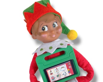 Dispositivo giocattolo CAA per bambola o elfo - Versione festiva, ornamento CAA, ornamento per l'autismo