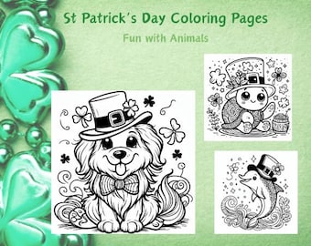 St Patrick's Day Coloring Fun, Instant Coloring Pages Download, Festive Family Activity, Creative Classroom Group Art, Stress Free Coloring