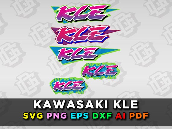 90s Retro Kawasaki KLE SVG PNG Dxf Eps Ai Pdf for Cricut Motocross