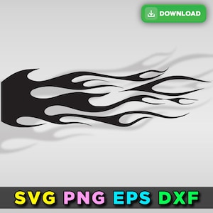 Flames Stencil Outline Silhouette Ghost Flame Fire Tattoo Car Motorcycle Cricut png dxf Flames vector file decal design SVG EPS DOWNLOAD