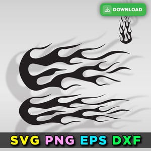 Flames Stencil Outline Silhouette Ghost Flame Fire Tattoo Car Motorcycle Cricut png dxf Flames vector file decal design SVG EPS DOWNLOAD