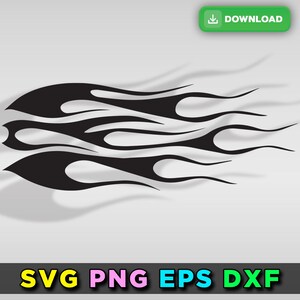 Flames Stencil Outline Silhouette Ghost Flame Fire Tattoo Car Motorcycle Cricut png dxf Flames vector file decal design SVG EPS DOWNLOAD