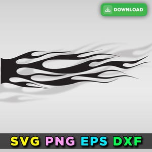 Flames Stencil Outline Silhouette Ghost Flame Fire Tattoo Car Motorcycle Cricut png dxf Flames vector file decal design SVG EPS DOWNLOAD
