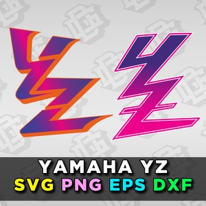 90er Jahre Retro Yahama YZ svg PNG DXf eps für Cricut Motocross Dirt Bike Schnittdatei YZ80 YZ125 YZ250 YZ400F YZ426F SVG Vektordateien Logo Download