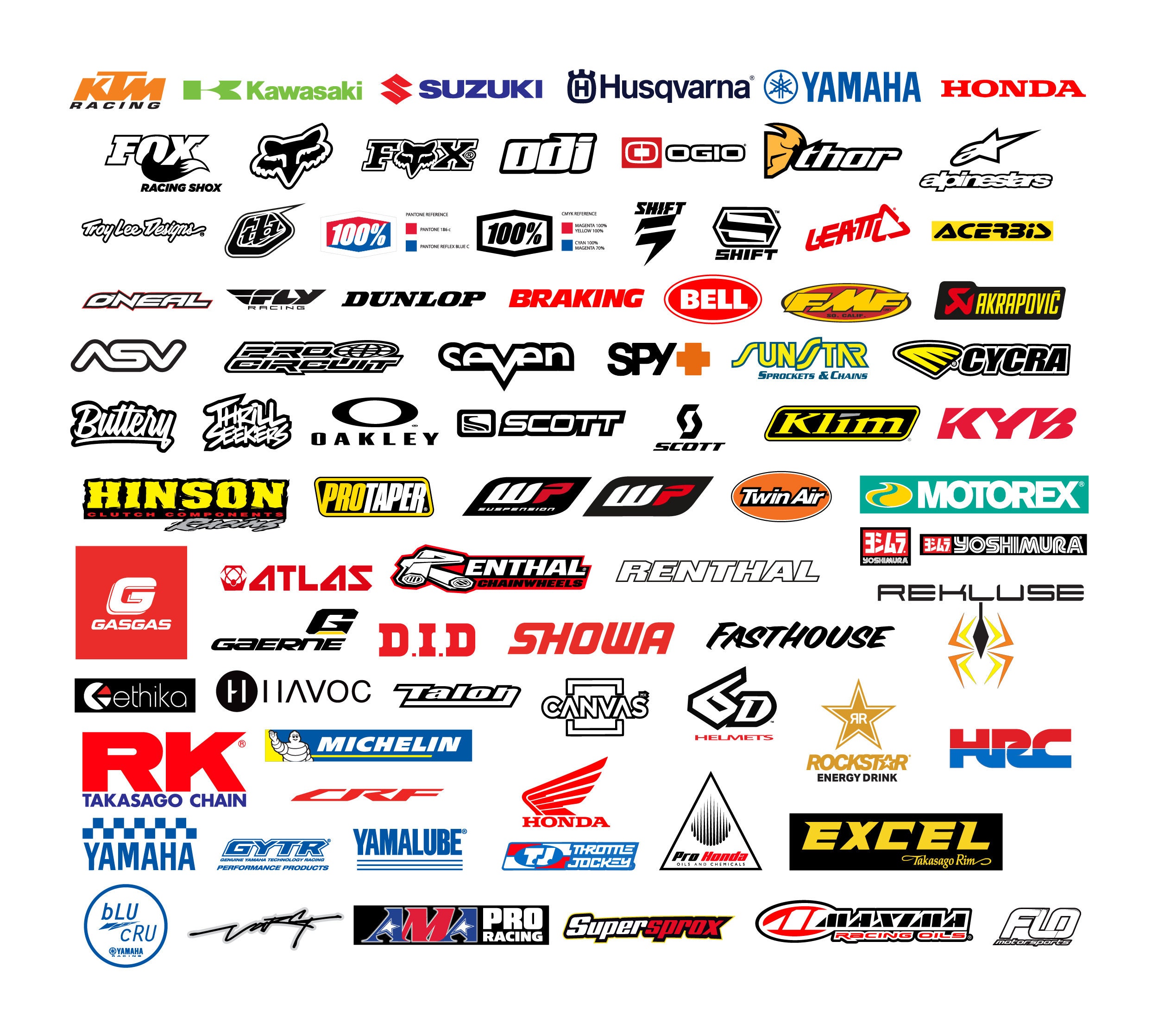 Motocross Brands SVG DXF Png Eps Logo Pack MX Sponsors Vector Files for Cricut or Vinyl Cutter