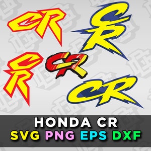 90s Retro Honda CR SVG PNG DXf eps Logo Pobierz dla Cricut Motocross Dirt Bike Wytnij plik Pliki wektorowe CR80R CR85R CR125R CR250R CR500R