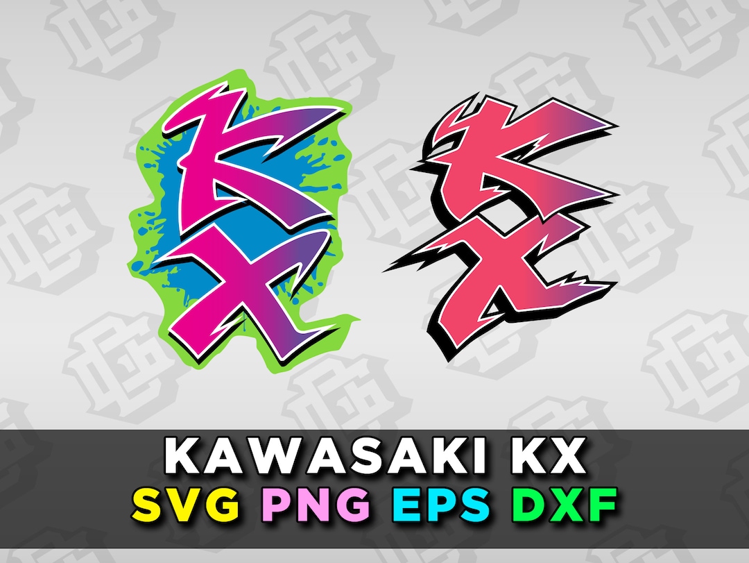 90s Retro Kawasaki KX SVG PNG Dxf Eps for Cricut Motocross