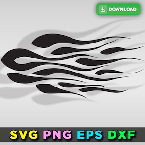 Flames Stencil Outline Silhouette Ghost Flame Fire Tattoo Car Motorcycle Cricut png dxf Flames vector file decal design SVG EPS DOWNLOAD