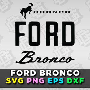 Emblemas del logotipo del portón trasero del Ford Bronco (SVG, EPS, PNG, DXF) Descarga archivos vectoriales para sublimación en Cricut (3) Texto retro del portón trasero del Ford 1967-1977