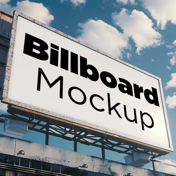 Billboard Smart Mockup & Sign Signage PNG PSD Bundle Photoshop Outdoor advertising High-resolution realistic urban Customizable Billboard