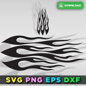 Flames Stencil Outline Silhouette Ghost Flame Fire Tattoo Car Motorcycle Cricut png dxf Flames vector file decal design SVG EPS DOWNLOAD