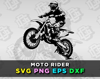 Motocross Wheelie SVG Motorcycle Silhouette Clip Art Design for Cricut Dirt Bike Cut File Vector Files Sublimation PNG DXF Eps