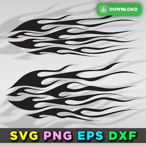 Flames Stencil Outline Silhouette Ghost Flame Fire Tattoo Car Motorcycle Cricut png dxf Flames vector file decal design SVG EPS DOWNLOAD