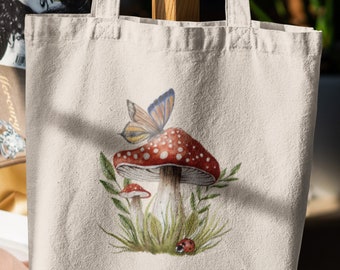 Festive Cottage Mushroom WN2310020CL Quilted Tote Bag main image 0