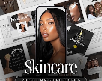Luxury Skincare Instagram Templates | Esthetician Social Media Posts | Medspa Templates | Skincare Posts | Acne Posts | Skincare Templates