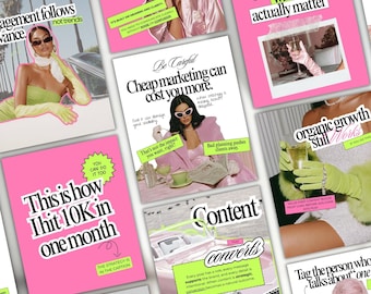 Aesthetic Instagram templates, Social Media Manager Instagram Templates, Content Creator Posts, Coaching templates, Small Business Templates