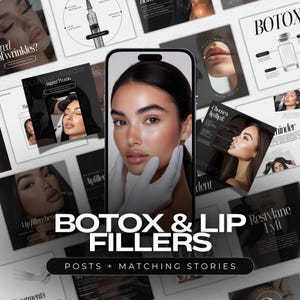 100+ Lip Filler & Botox Instagram Templates | Nurse Injector Social Media Posts | Aesthetic Nurse Posts | Medspa Templates | Skincare Posts