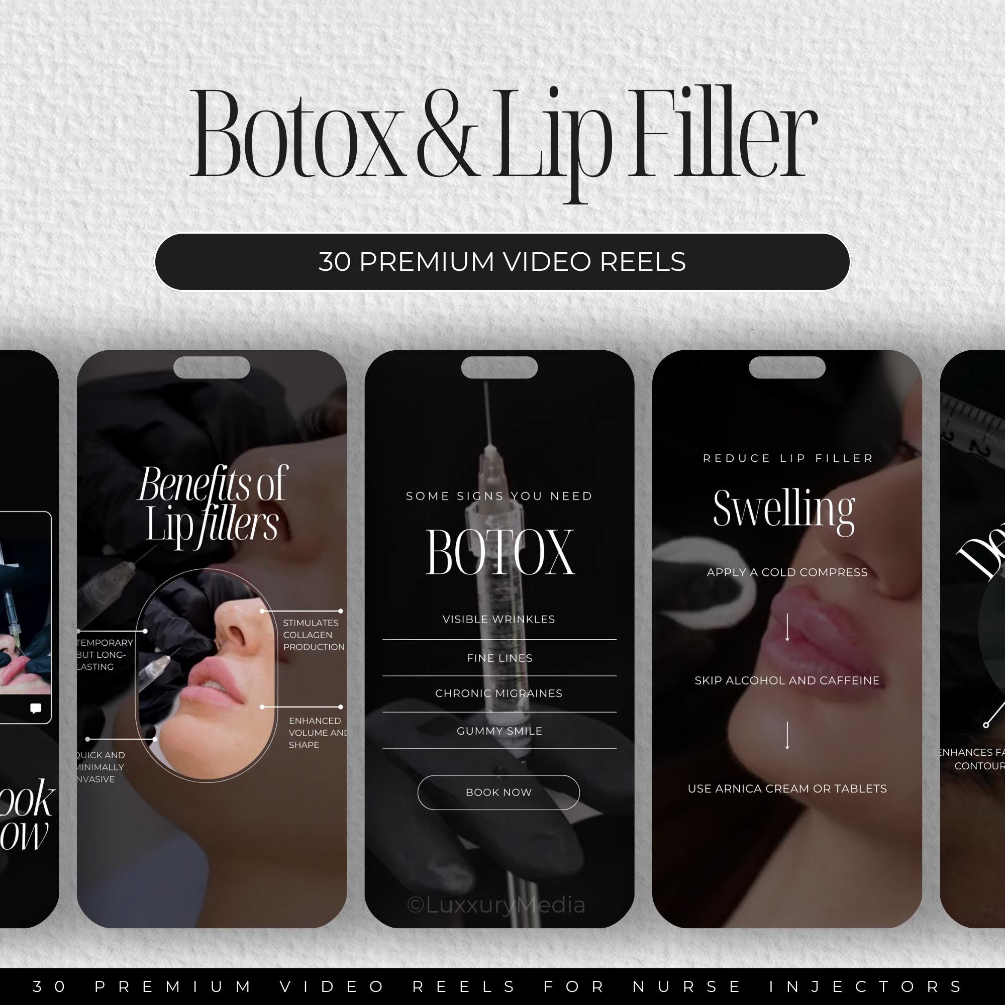 Lip Filler & Botox Instagram Reels | Nurse Injector Reels | Medspa Video Reels | Lip Filler Templates | Aesthetic Nurse Posts | Botox Posts