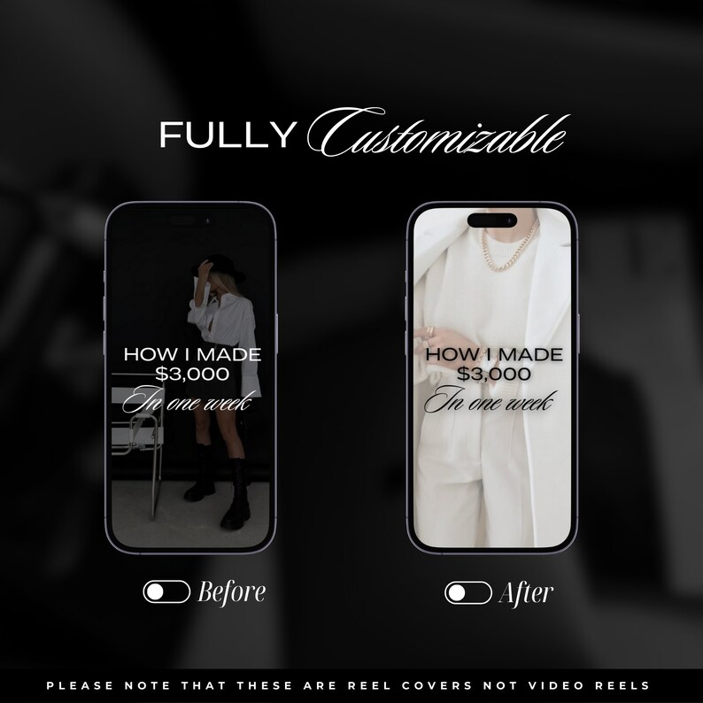 May include: Two images of a smartphone screen showing a before and after comparison of a social media post. The text on the screen reads "HOW I MADE $3,000 In one week".