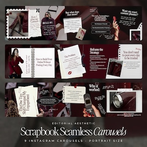 Seamless Instagram Carousel | Aesthetic Instagram Carousel | Carousel Instagram Posts | Scrapbook Carousels Posts | Trendy Canva Carousels