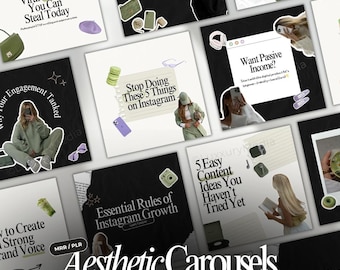 Trendy Instagram Carousel Template | Aesthetic Carousel Posts | Viral Carousel Template PLR | Faceless Instagram Template Carousel Cozy