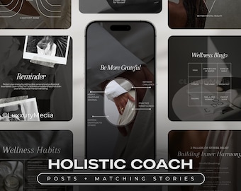 Holistic Coach Instagram Templates | Wellness Coach Social Media posts | Health Posts | Life Coach Templates | Wellbeing Coach  Templates
