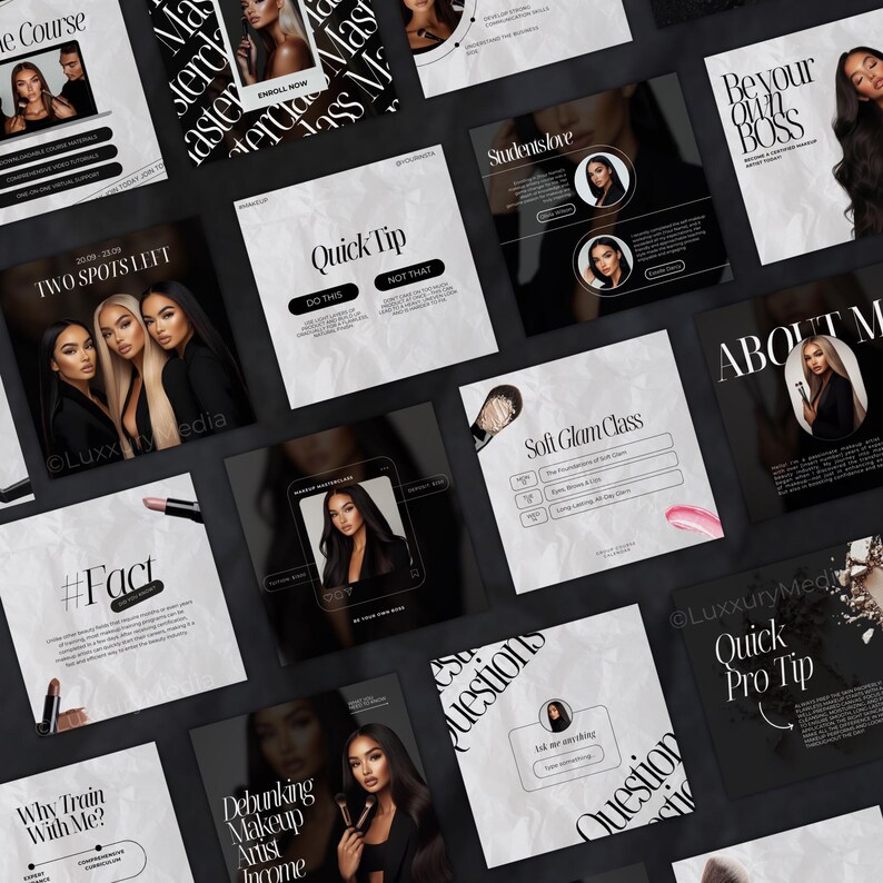 Makeup Artist Instagram Templates | Makeup Trainer Social Media Posts ...