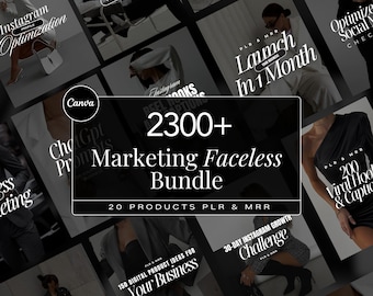 2000+ Faceless Digital Marketing Bundle | PLR Digital Products Bundle | Done-for-you faceless bundle | MRR Faceless Product | Passive Income