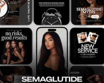 Semagluetide Weight Loss Instagram Templates, Medspa Template, Weight Loss Social Media Posts, Medical Weight Loss Posts, Semagluetide Posts