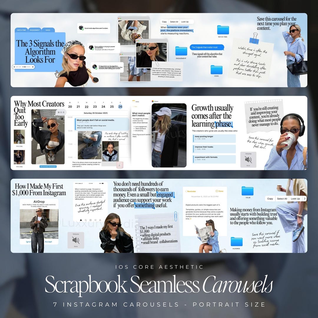 Ios Core Seamless Instagram Carousel | Aesthetic Instagram Carousel ...