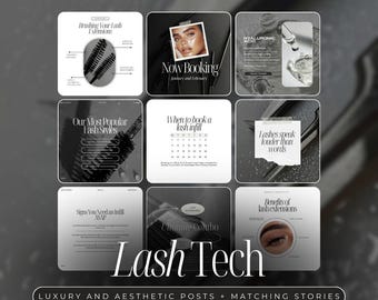 Lash Tech Instagram Template | Lash Extension Post Templates | Lash Extension Template | Lash Artist Social Media Post |  Lash Tech Posts