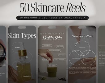 50 Skincare Reels Instagram | Esthetician Reels | Skincare Instagram Templates | Skincare Reel Video | Esthetician Reels | Skincare Post