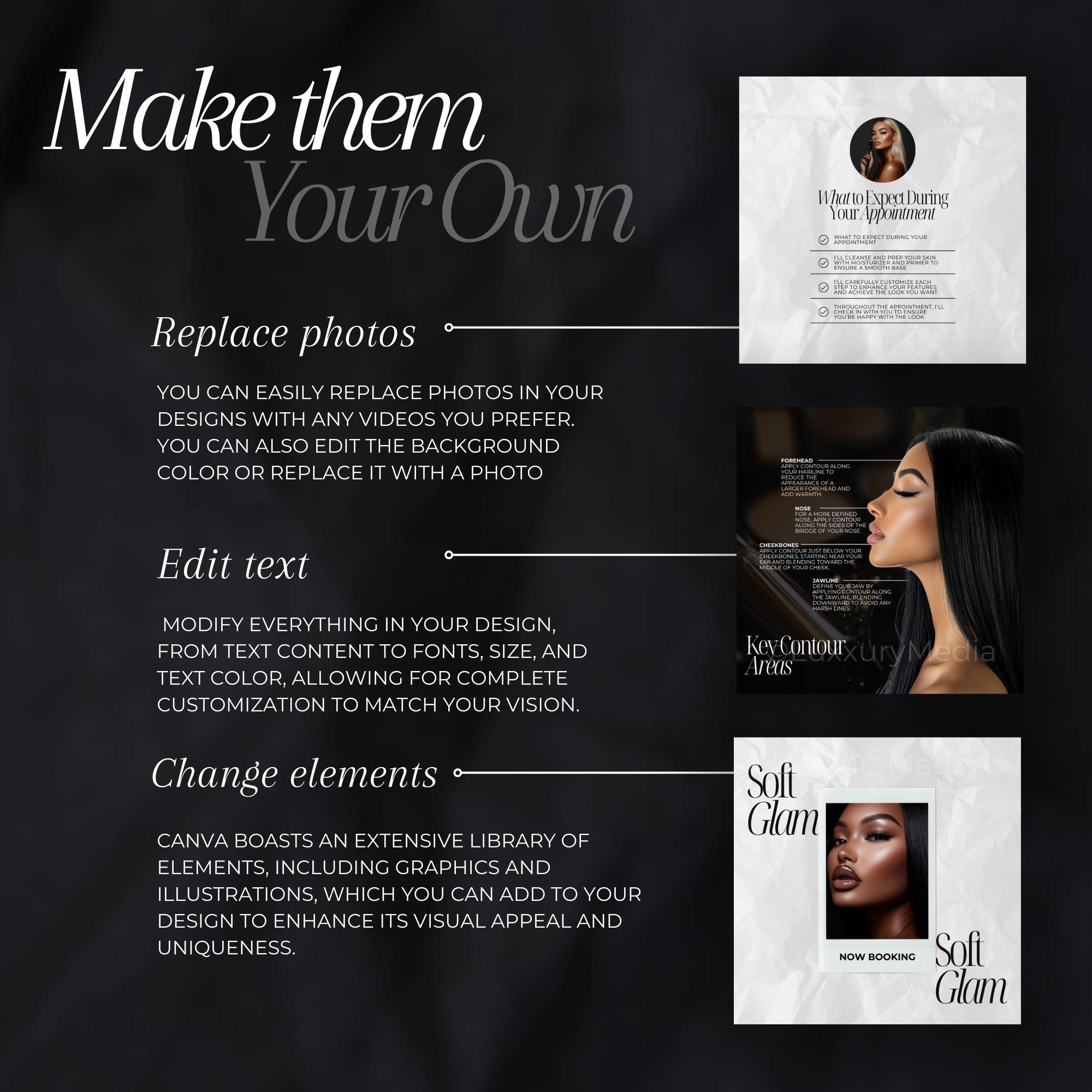 Makeup Artist Instagram Templates | MUA Social Media Templates | Makeup ...