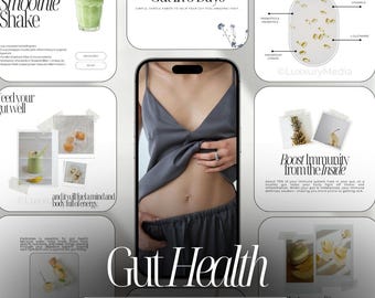 Gut Health Instagram Templates | Gut Health Social Media Posts | Nutrition Coach Templates | Health Coach Instagram Posts | Wellness Coach