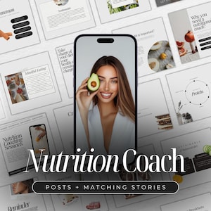 Nutrition Coach Instagram Templates | Wellness Coach Instagram Posts | Nutritionist Social Media Posts | Dietician Templates | Health Posts