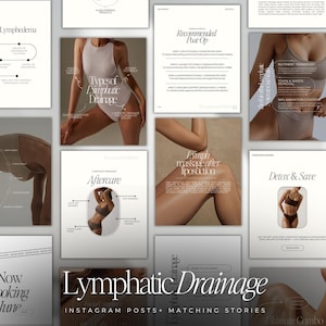 Lymphatic Drainage Instagram Templates | Manual Lymphatic Drainage  Posts | Post Op Lymphatic Drainage Templates | Massage Therapy Posts