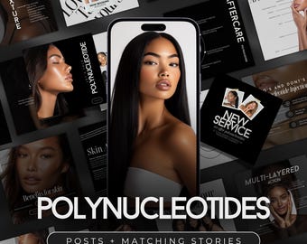 Polynucleotides Injection Instagram Templates | Skin Boosters Social Media Posts | Polynucleotide Posts | Nurse Injector Template | Skincare