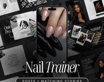 Nail Trainer Instagram Templates | Nail Trainer Social Media Posts | Nails Masterclass Flyer | Nail Course Posts | Nail Tech Templates