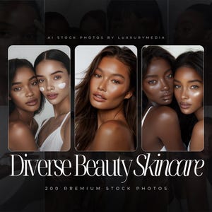 200 Diverse Women Stock Photos | Melanin Stock Photos | Skincare Instagram Templates | Skincare Beauty Photos| Skincare Melanin Stock Photos