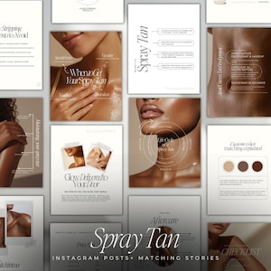 Spray Tan Instagram Templates | Spray Tan Social Media Posts | Spray Tan Artist Canva Templates | Tanning Salon | Spray Tanning Templates