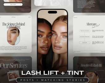 Lash Lift Instagram Templates | Lash Tint Social Media Posts | Lash Lamination Instagram Posts | Lash Tech Templates | Lash Tint Templates
