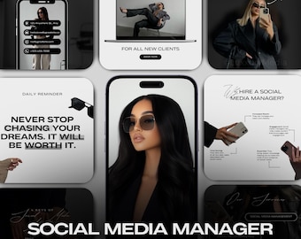Modelli Instagram per Social Media Manager / Post sui social media per il marketing digitale / Modelli per coach / Post Canva per agenzie di marketing digitale