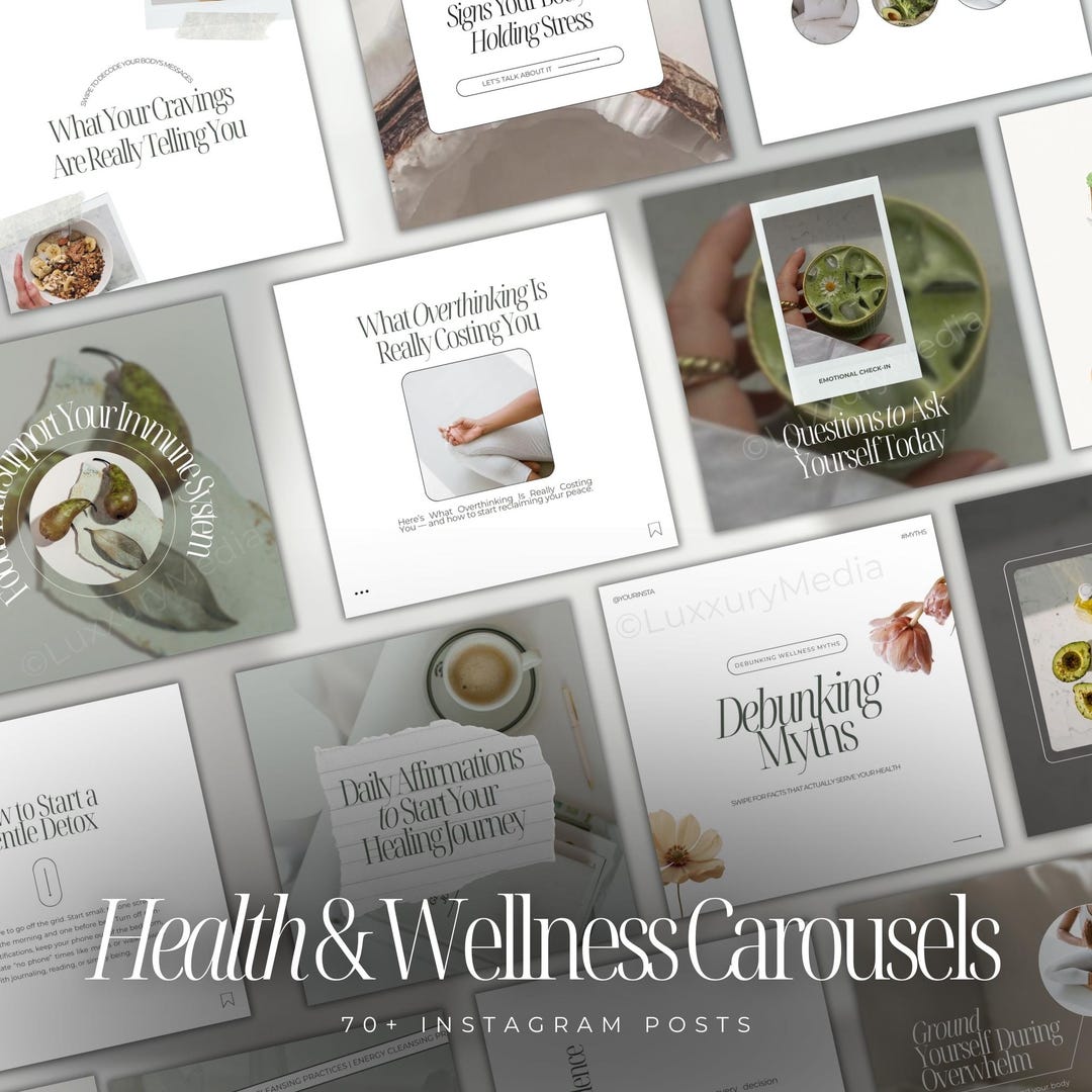 Health and Wellness Instagram Carousel Templates | Wellness Templates ...